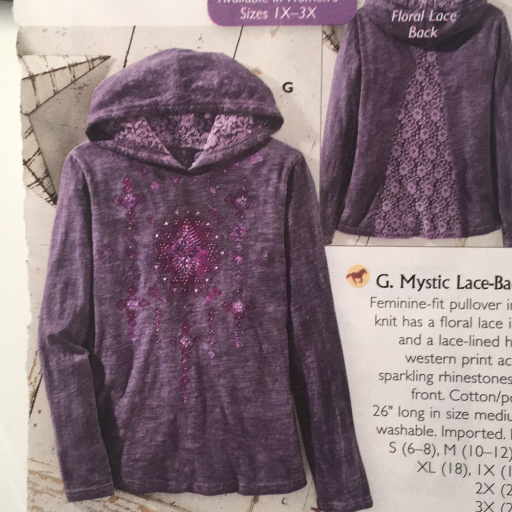 Mystic purple Lace back hoodie